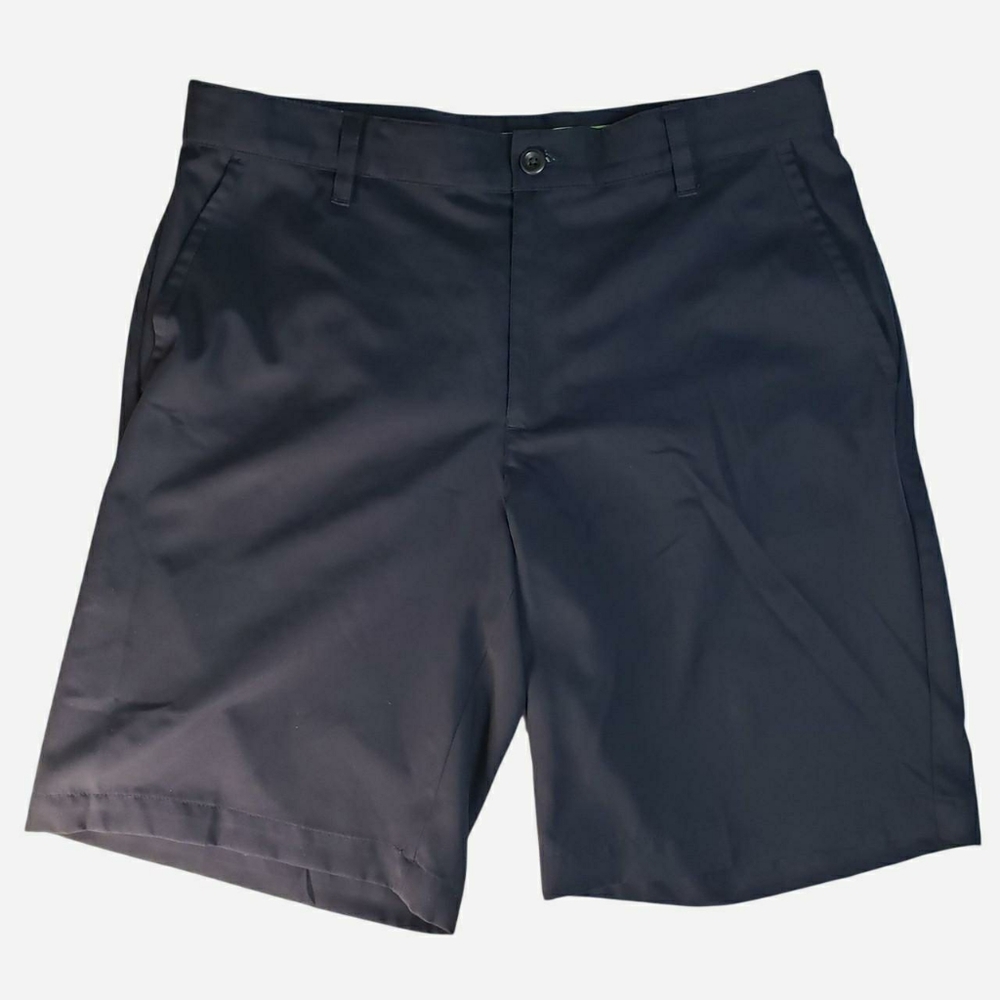 IZOD 9.5-in. GOLF Shorts Mens size 33 Navy Blue Flat Front Polyester Chino NWOT